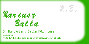 mariusz balla business card